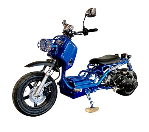 50cc Stretched Scooter Generation 1, Automatic Transmission, PMZ50-19, Wide 205/30-12 Rear Tire, Retro Speedometer, Gas Gauge