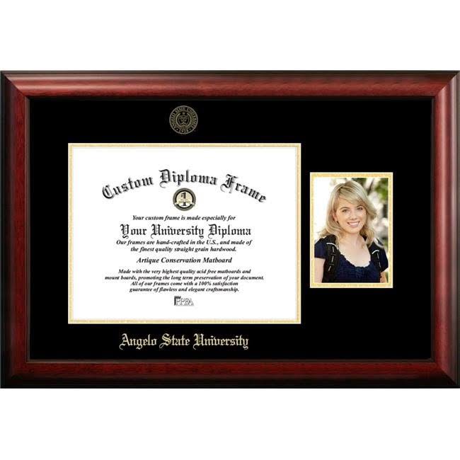 Campus Images Angelo State University 11W x 8.5h Gold Embossed Diploma Frame with 5 X7 Portrait