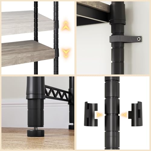 IDEALHOUSE Over The Washer and Dryer Storage Shelf- Laundry Room Organization Space Saving Laundry Drying Clothes Racks Heavy Duty Adjustable Height