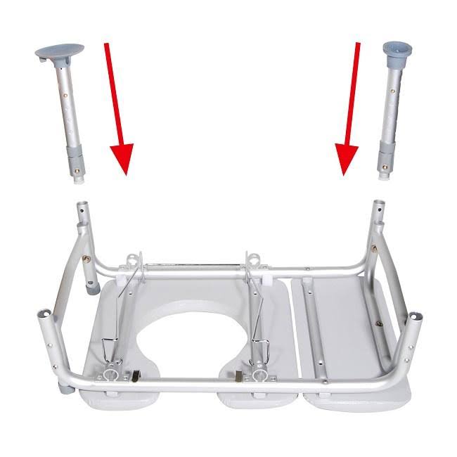 Drive Medical Padded Seat TRANSFER Bench with Commode