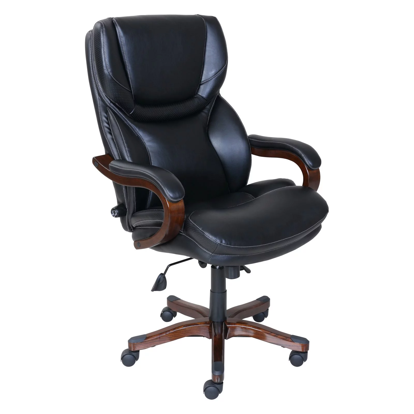 Serta Adjustable Height Eco-Leather Executive Office Chair - Black - Curated Treasures Market