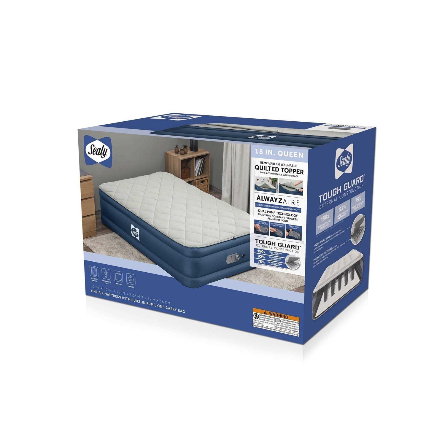 Bestway Sealy Top Air Mattress Queen with Built-in Dual Pump - Sports Supplies Online Store