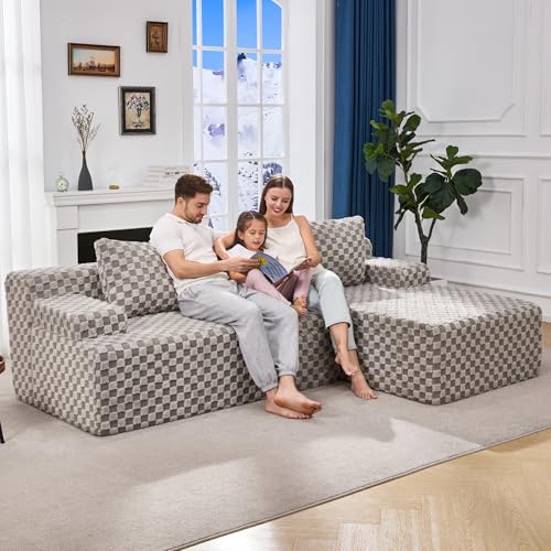 Modular Sectional Sofa Couches L-Shape Couch 3 Seat Modular Sofa Memory Foam Sectional Couches for Living Room