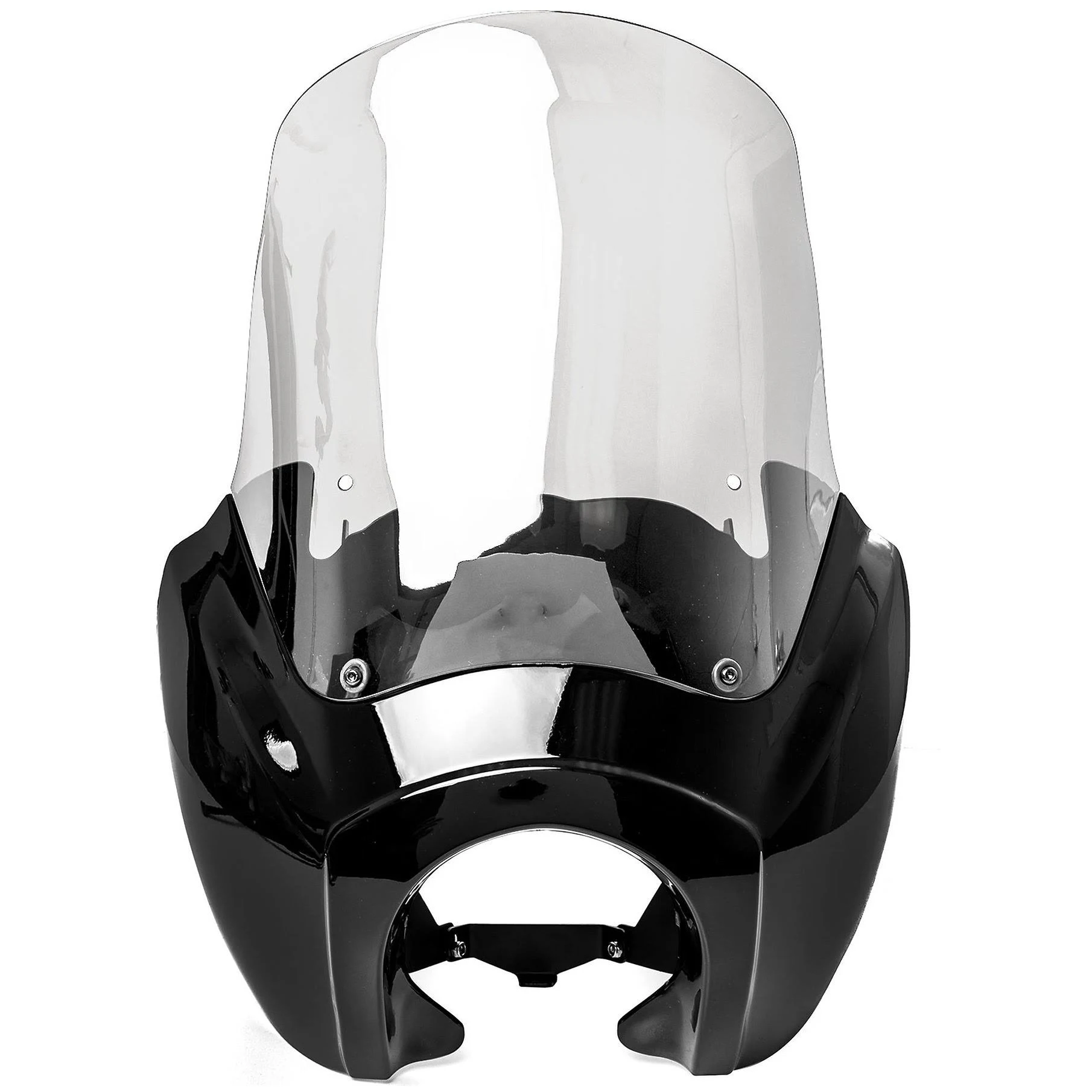 Krator Black u0026 Clear Tall Fairing Windshield Club Style Kit for 2006-2017 Harley-Davidson Dyna - Modification May Be Require