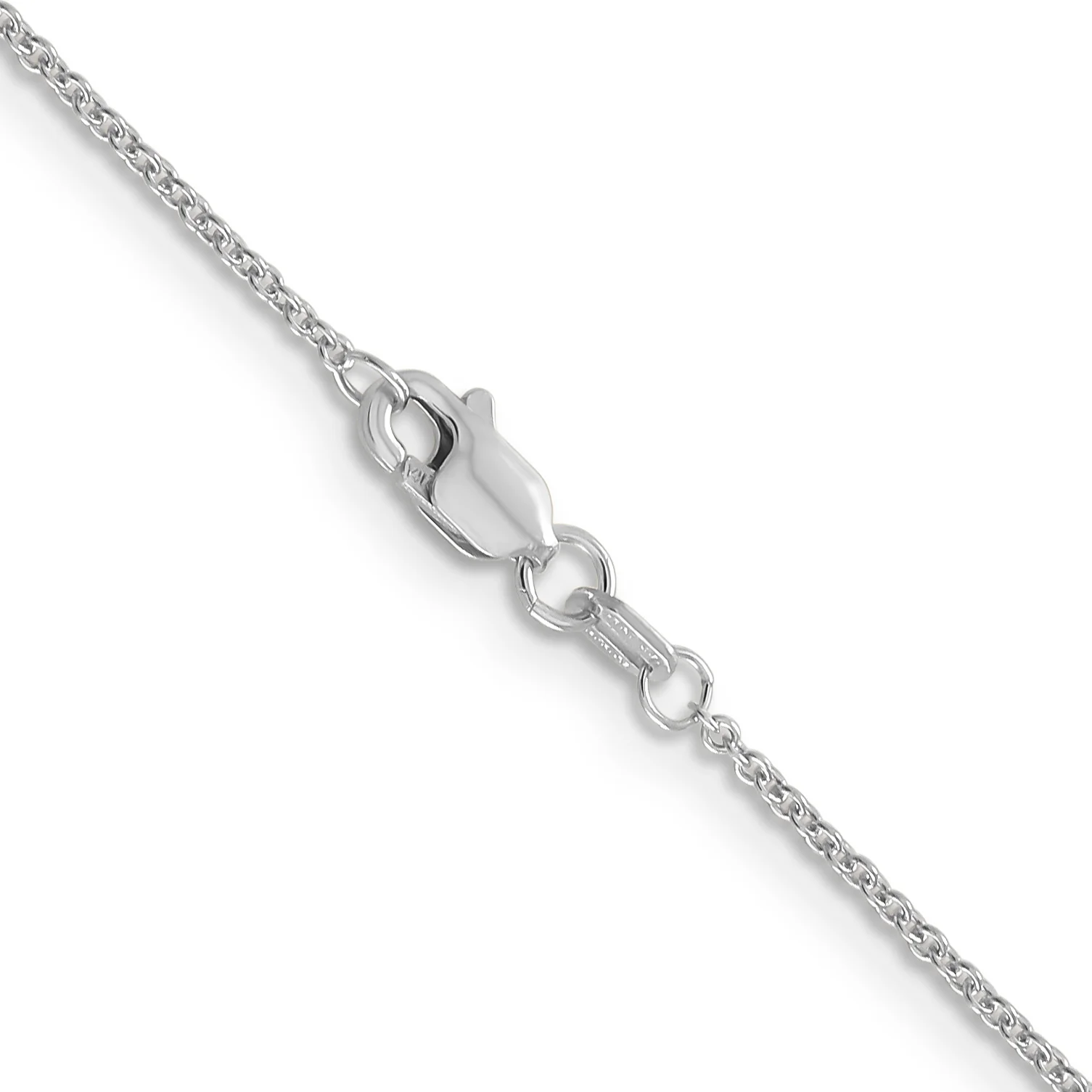 Carat in Karats 14K White Gold Ultra-thin Cable With Lobster Clasp Chain Necklace (18 Inches x 1.2mm)