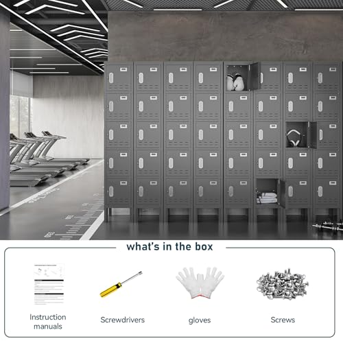Metal Cabinet Home Office Storage,Lockers,Lockable Employees Metal Locker with Door,54" Height Steel Locker,Lockable Steel Locker for Gym,School,Home