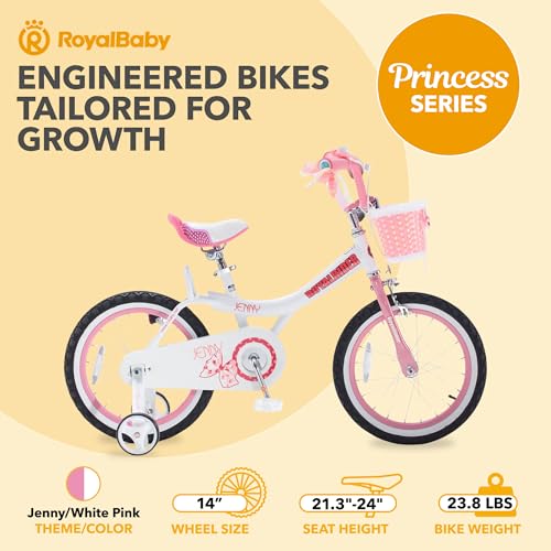 Royalbaby Princess Girls Kids Bike 12 14 16 18 20 Inch Children Bicycle with Basket for Age 3-12 Years