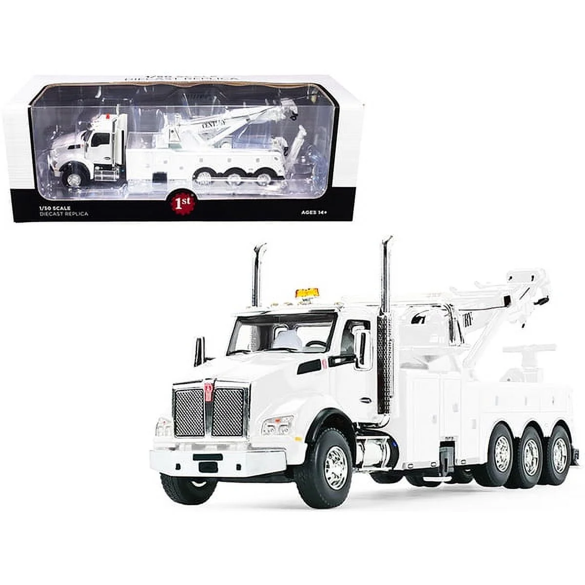 Kenworth T880 with Century Model 1060 Rotator Wrecker Tow Truck White 1/50 Diecast Model by First Gear - Curated Treasures Market
