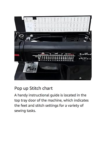 Janome HD-5000 Black Edition Heavy-Duty Sewing Machine with Aluminum Body, 18 Stitches, Free Arm, and Built-In Needle Threader