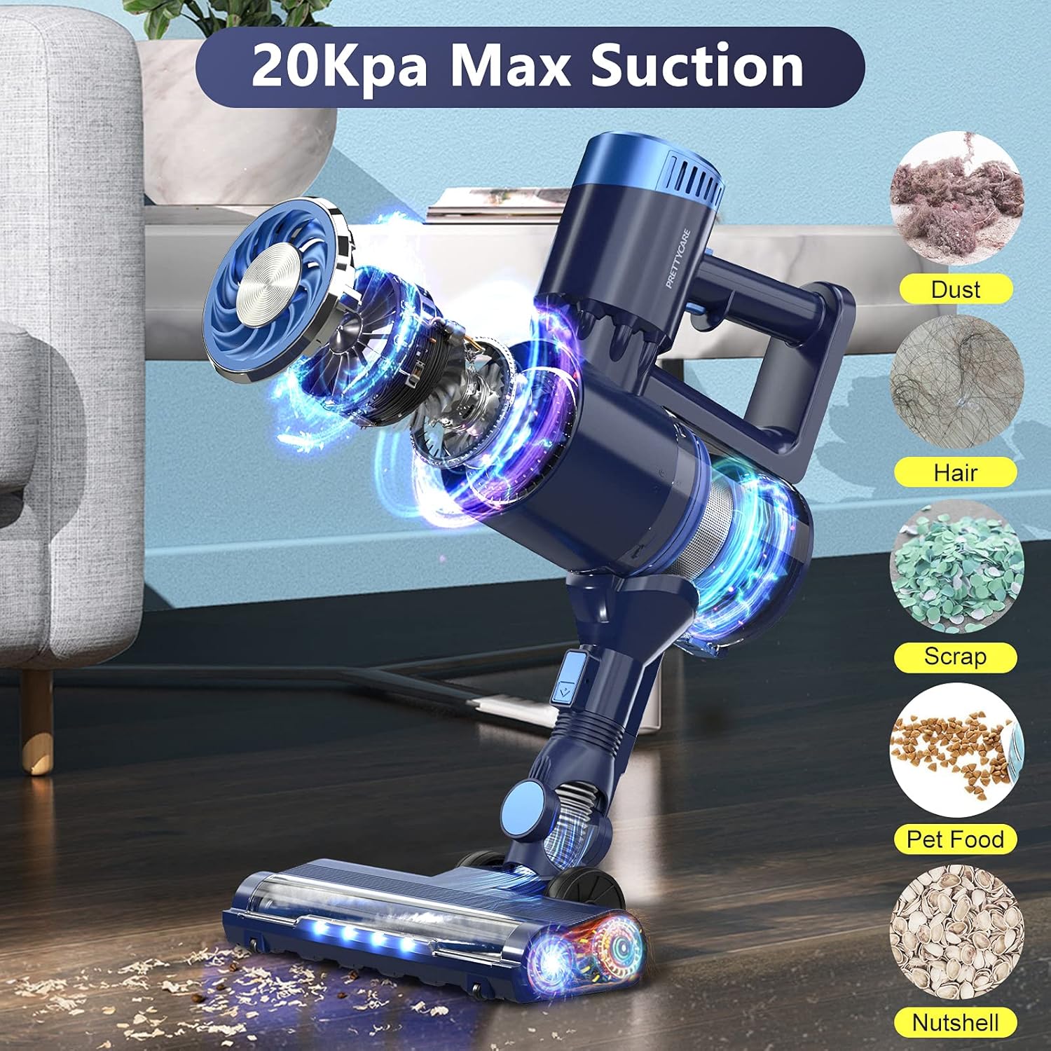 Cordless Vacuum Cleaner with LED Touch Display