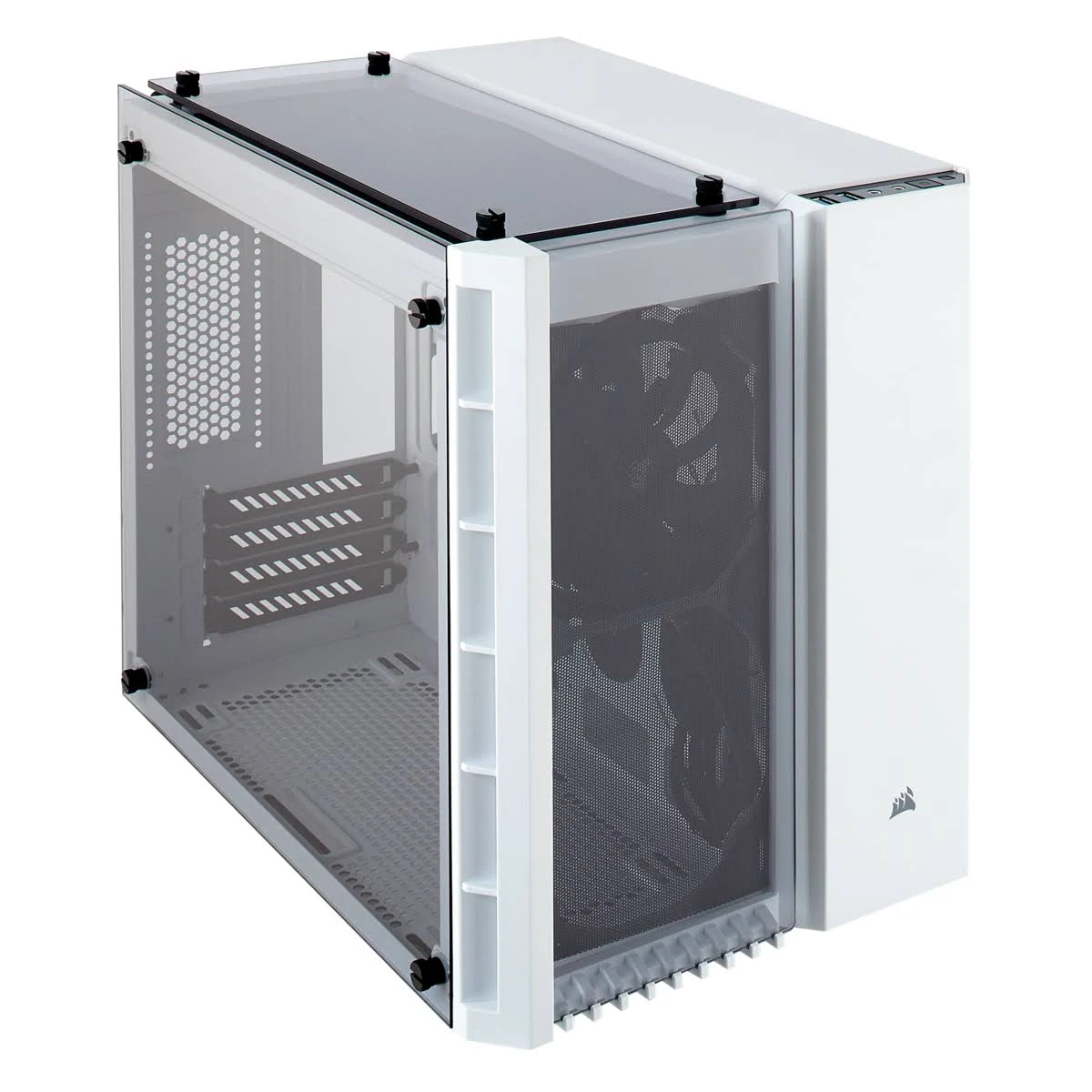 Corsair Crystal Series 280X Tempered Glass Micro ATX Case - White