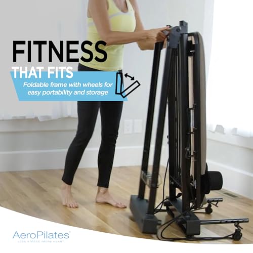 Stamina Pilates Reformer, Home Workout Equipment, AeroPilates Premier - Portable Exercise Machine for Strength and Fitness Training