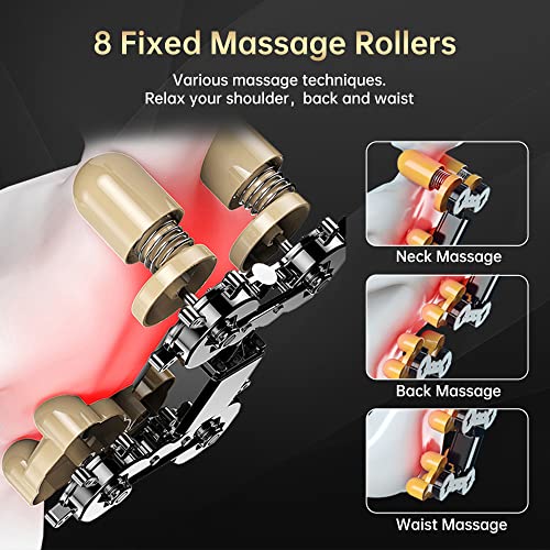 2024 Massage Chair, Full Body Zero Gravity Massage Chair with Auto Modes, 8 Fix Point Rollers, Bluetooth, Foot Massage, Heating Function, Brown