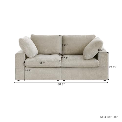 160.6" Cloud Couch Modular Sectional Sofa for Livingroom,Oversized Convertible Sofa with Storage Ottomans,6 Seat Wide Couches