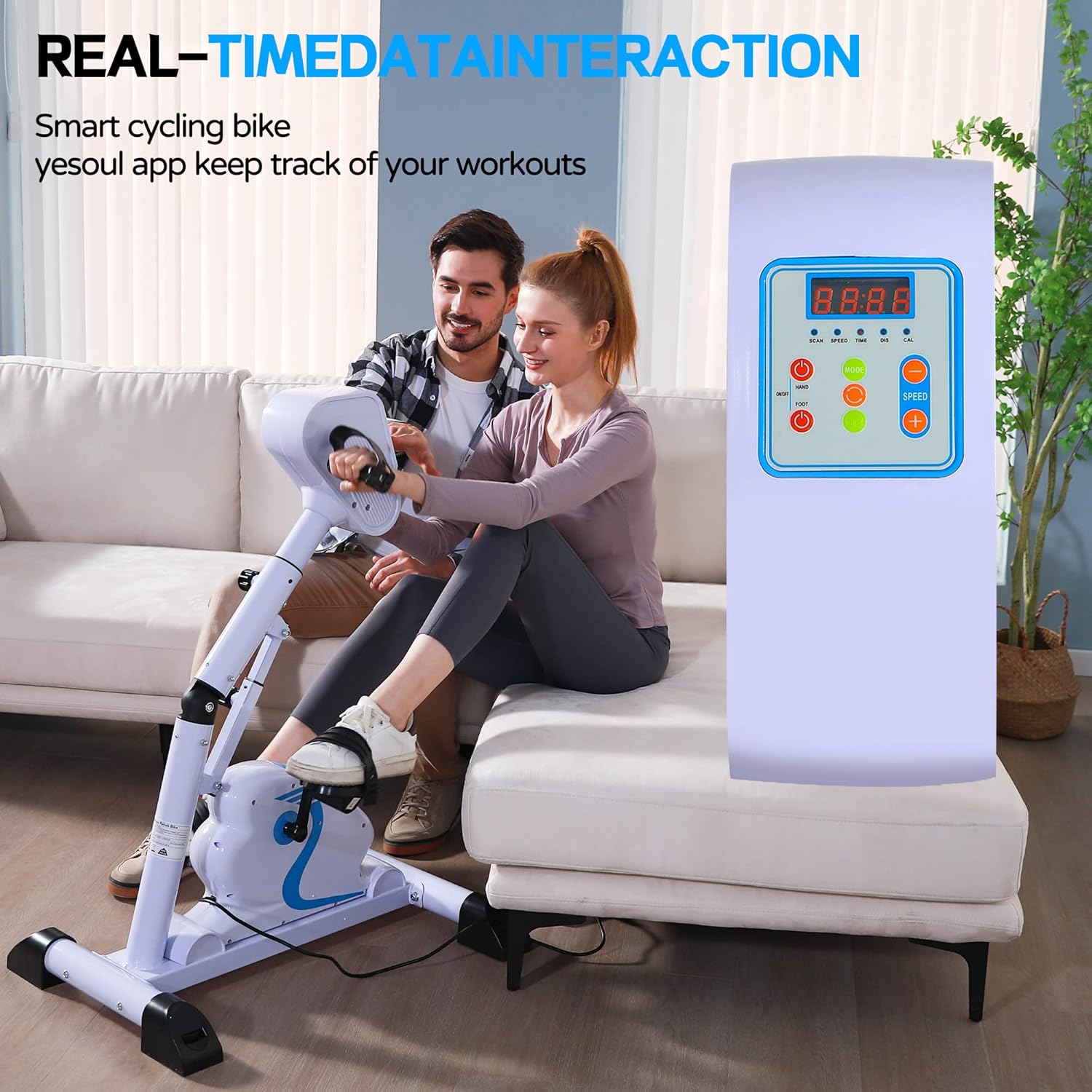 PS Physical Therapy Rehab exercise Bike Trainer, Arm Leg Health Recovery Passive Assist Motorized Pedal Exerciser for seniors