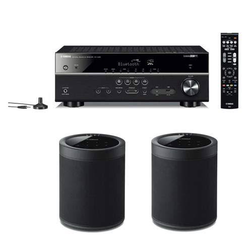 Yamaha RX-V485 5.1-Channel Network AV Receiver with MusicCast - with 2 MusicCast 20 Wireless Speakers, Black