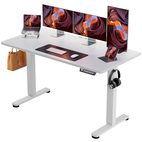 ErGear Height Adjustable Electric Standing Desk, 48 x 24 Inches Sit Stand up Desk, Memory Computer Home Office Desk with Two-Piece Desktop (Walnut)