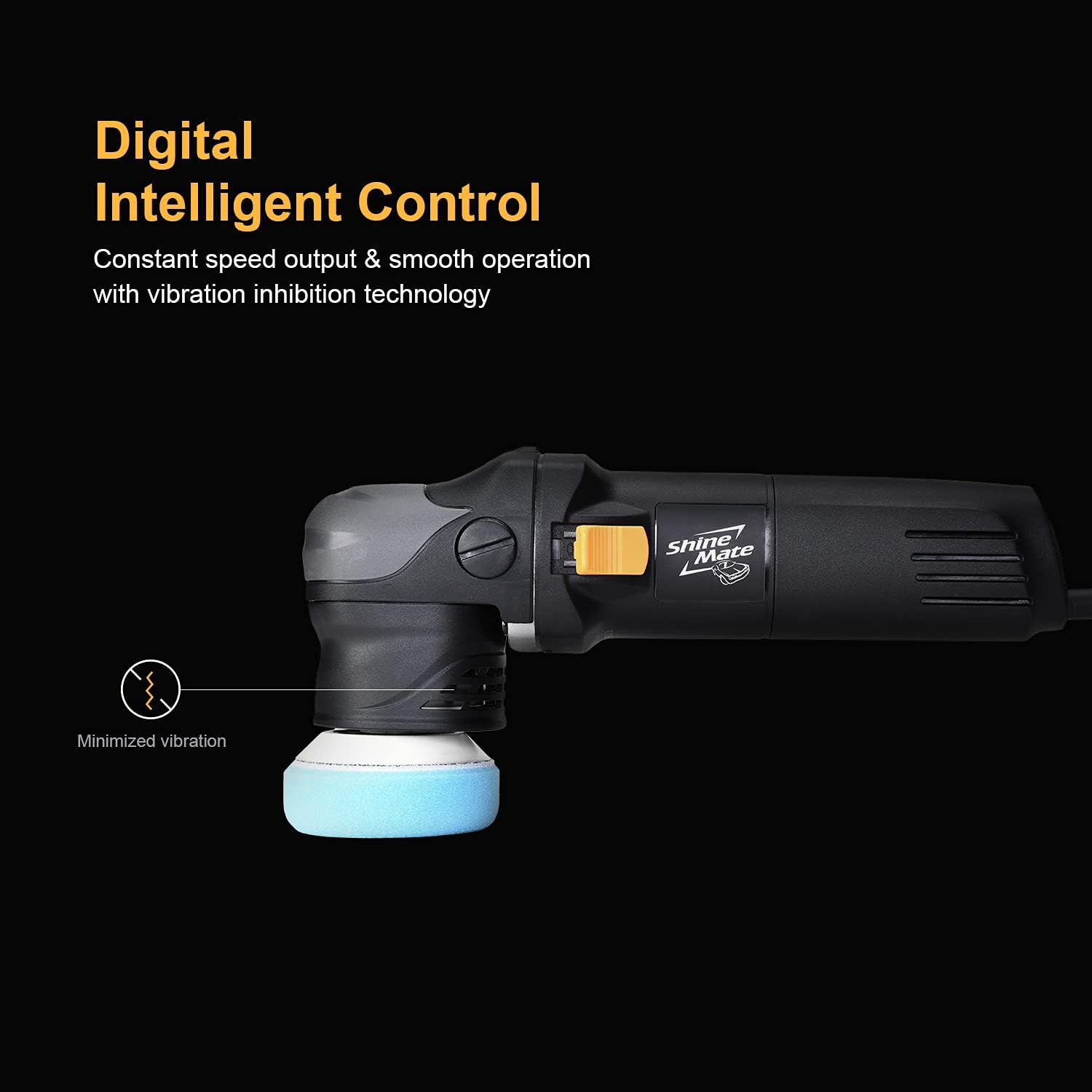 ShineMate Dual Action Polisher for Car Detailing 3 Inch, 500w 12mm Throw Random Orbital Polisher with 6 Variable Speed Setting