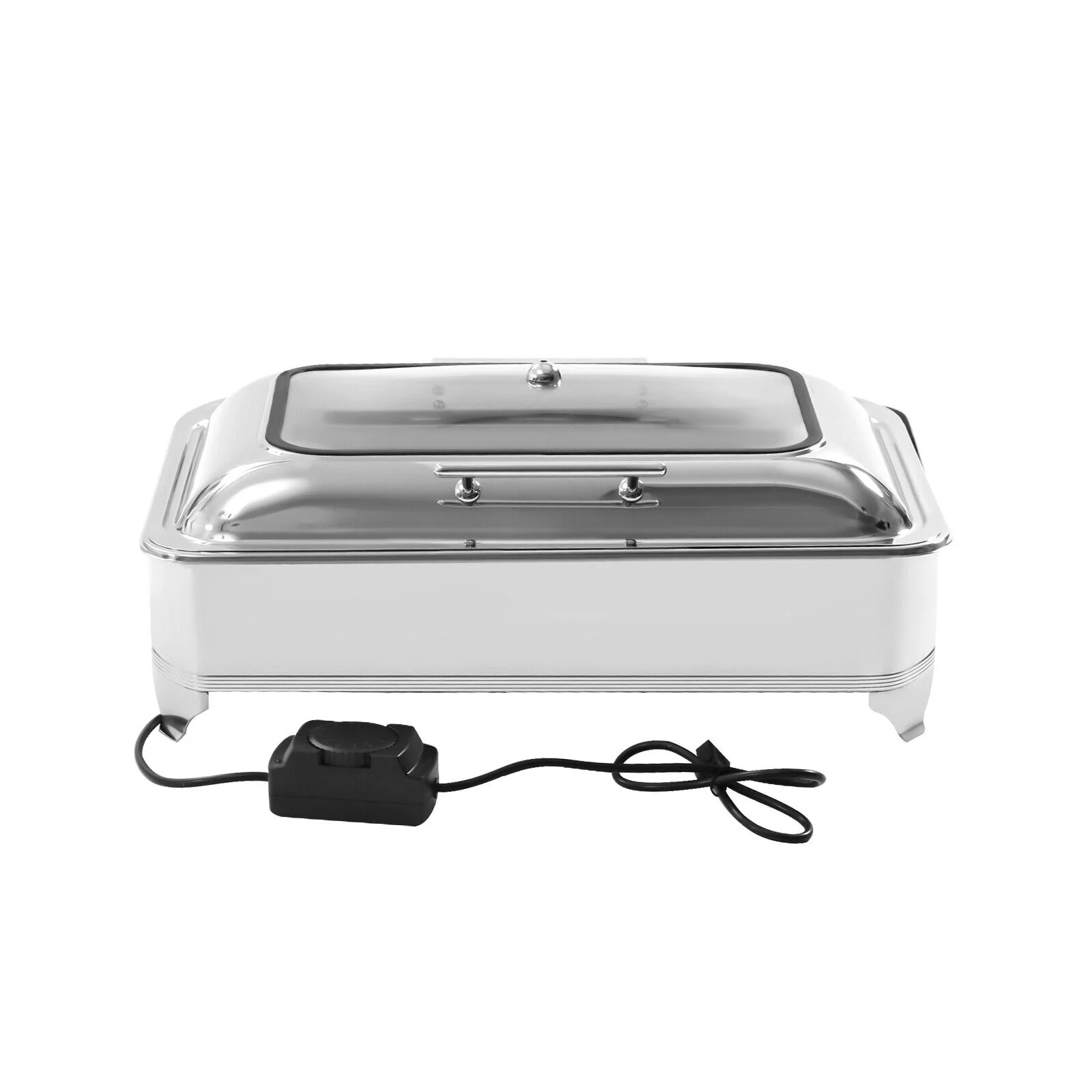 9L Electric Food Warmer W/ 2 Trays Countertop Buffet Server Heating Plate 45-80℃