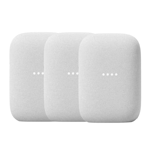 Google Nest Audio (3-Pack) Smart Speakers – Multi-Room Wireless Home Speaker Bundle with Bluetooth, Wi-Fi, Assistant, Stereo Sound