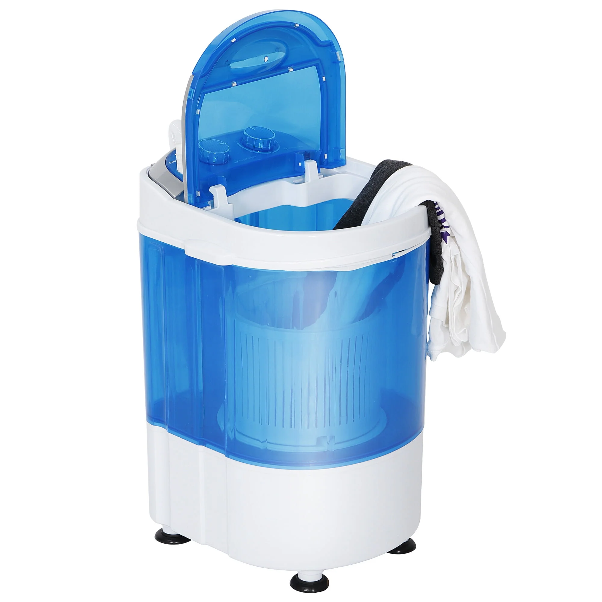 Zeny 6lbs Capacity Mini Washing Machine Compact Counter Top Washer w/Spin Cycle Basket and Drain Hose
