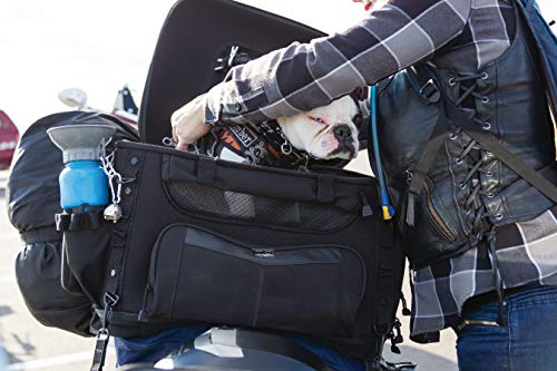 Kuryakyn 5723 Titan Pet Palace: Portable Weather Resistance and Heat Reducing Motorcycle Dog/Cat Carrier Crate for Touring Seat, Black Large