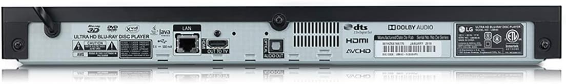 LG UBK80 4K Ultra-HD Blu-ray Player with HDR Compatibility (2018) (Renewed)