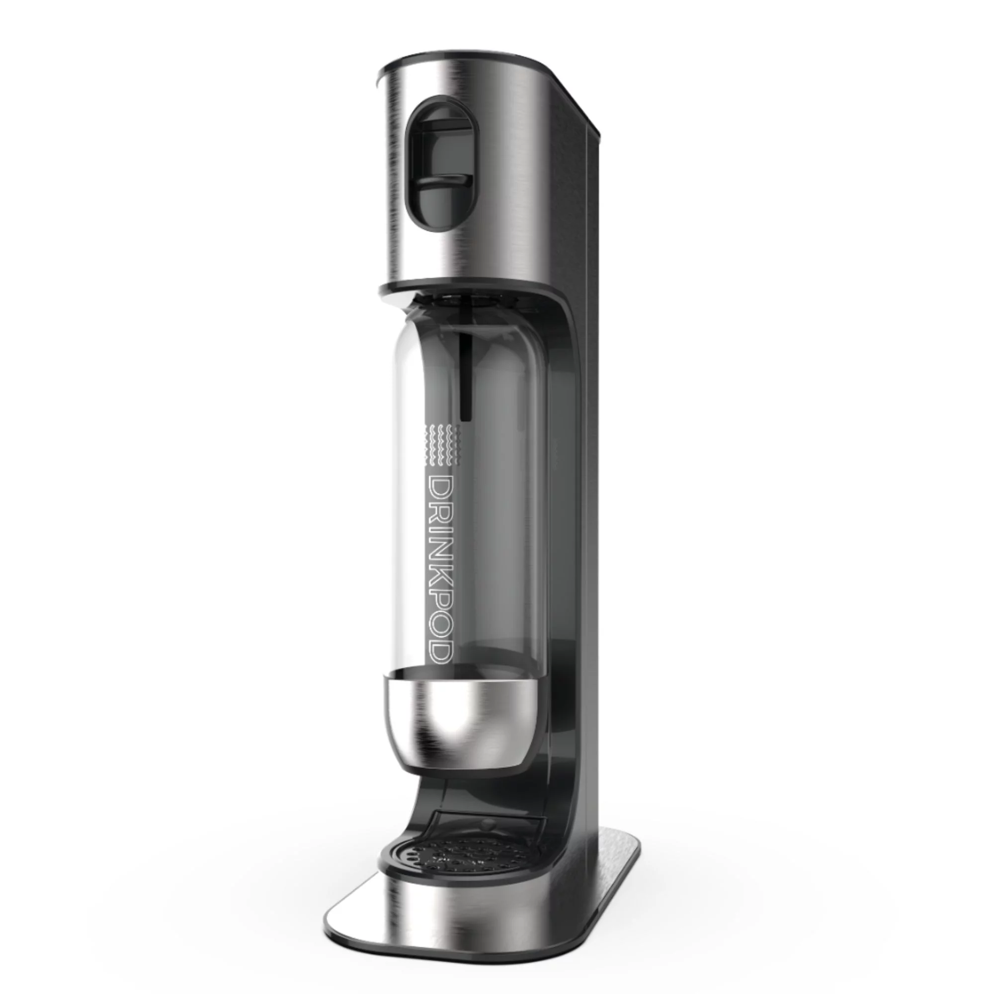 Drinkpod Stainless Steel Premium Sparkling Water Machine | Includes 1 C02 Cylinder & 3 x Bottles | Ultra Fizz Carbonated Machine In Stainless Steel