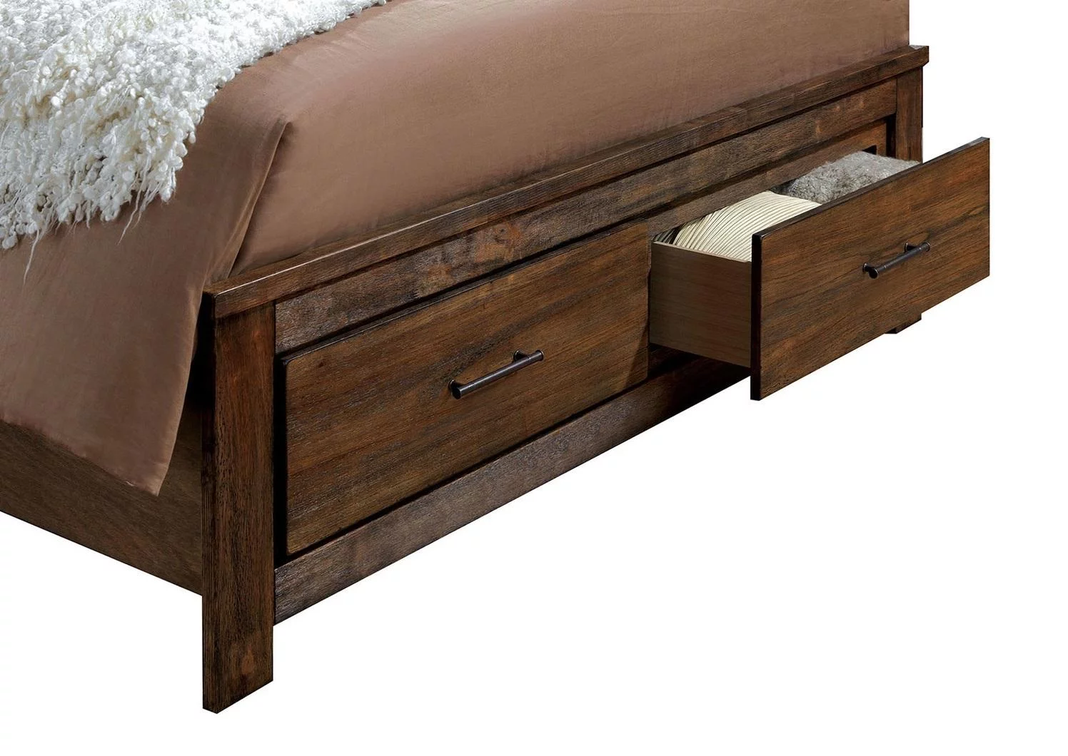 Cottage Oak Solid Wood King Bedroom Set 3pcs FOA CM7072-EK Elkton