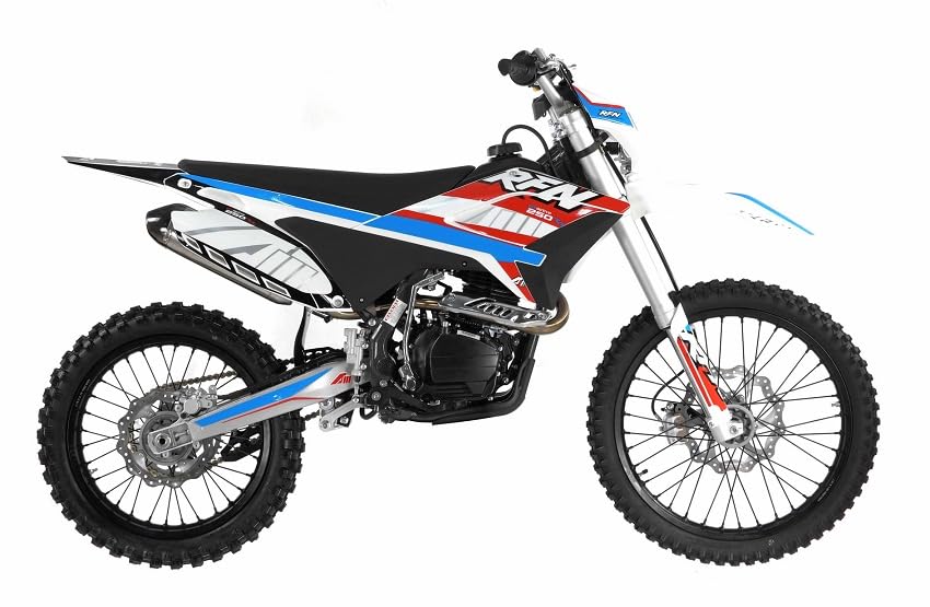HHH Apollo Thunder 250cc RFN DLX with Headlight and 5 Speed Manual Clutch Thunder Proactive 250 Dirtbike 250cc Bike Racing Dirt Bike Deluxe (Blue)
