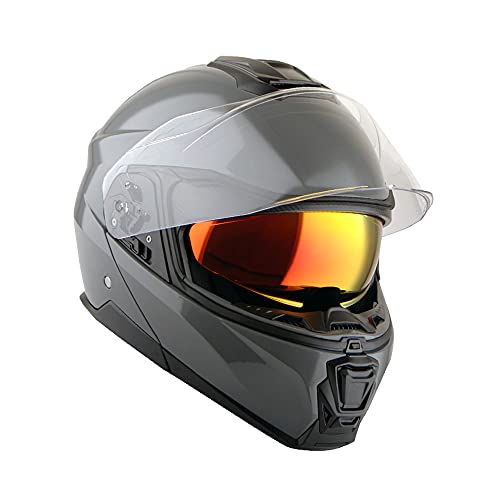Martian Motorcycle Modular Full Face Helmet Flip up Dual Visor Sun Shield: HG362 Matt Black
