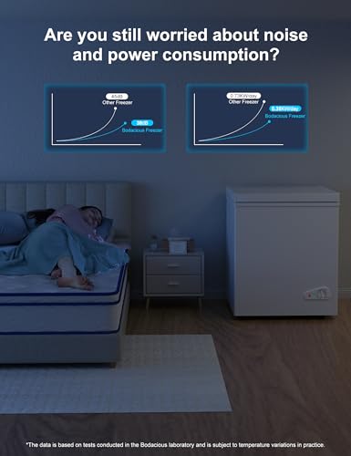 7.0 Cu Ft Chest Freezer - Energy Efficient & Quiet Mini Freezer with Adjustable Thermostat - Compact Deep Freezer for Home, Apartment, and Garage