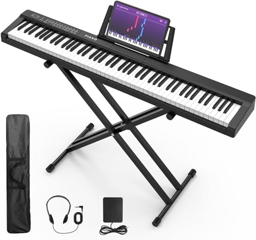 Digital Piano 88 Key Full Size Semi Weighted Electronic Keyboard Piano Set with Stand,Built-In Speakers,Electric Piano Keyboard with Sustain Pedal