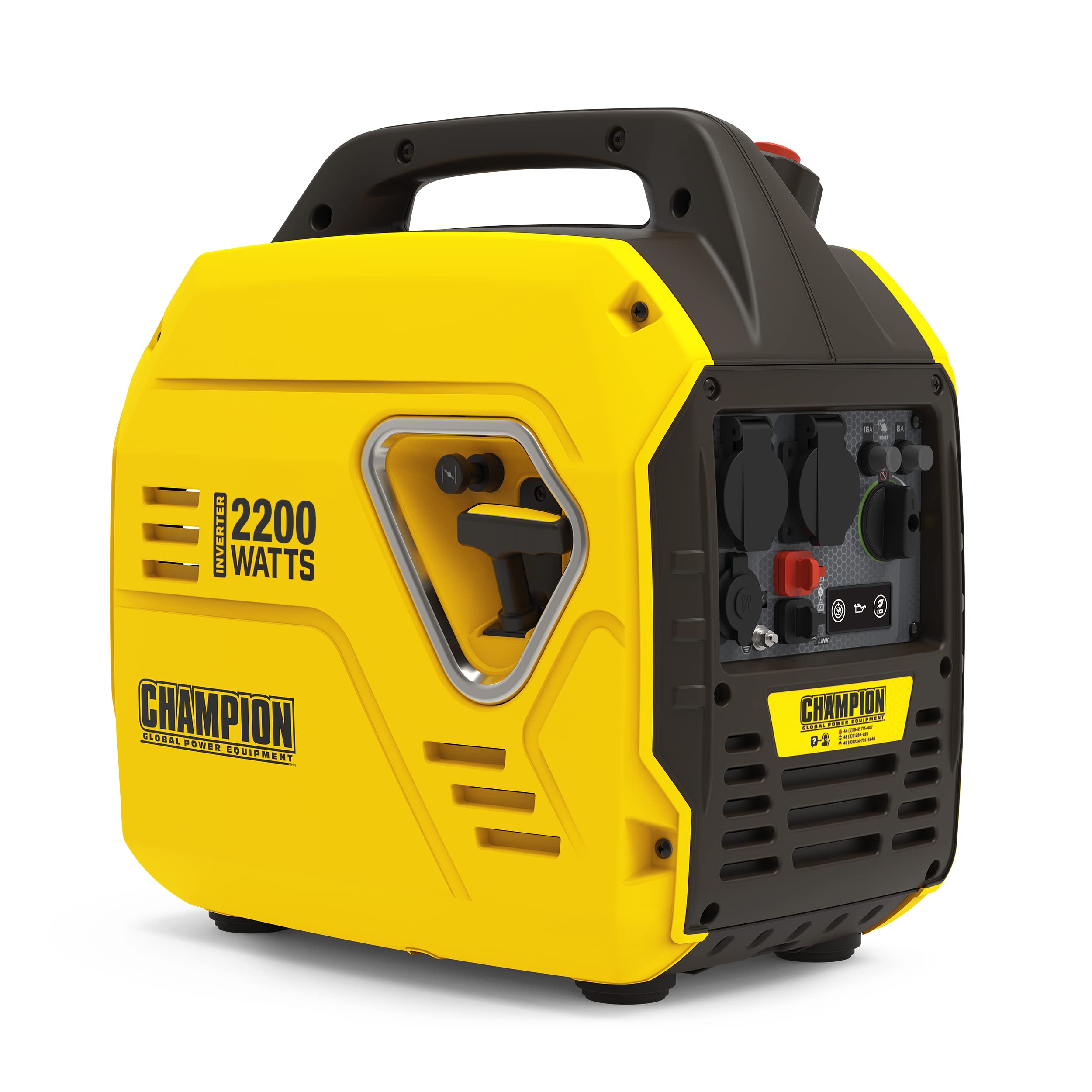 Champion Power Equipment The Mighty Atom Power Generator (2200W Inverter Petrol Only, 58dBA - 7m Distance, 12V DC Socket and Dual Port USB Adapter