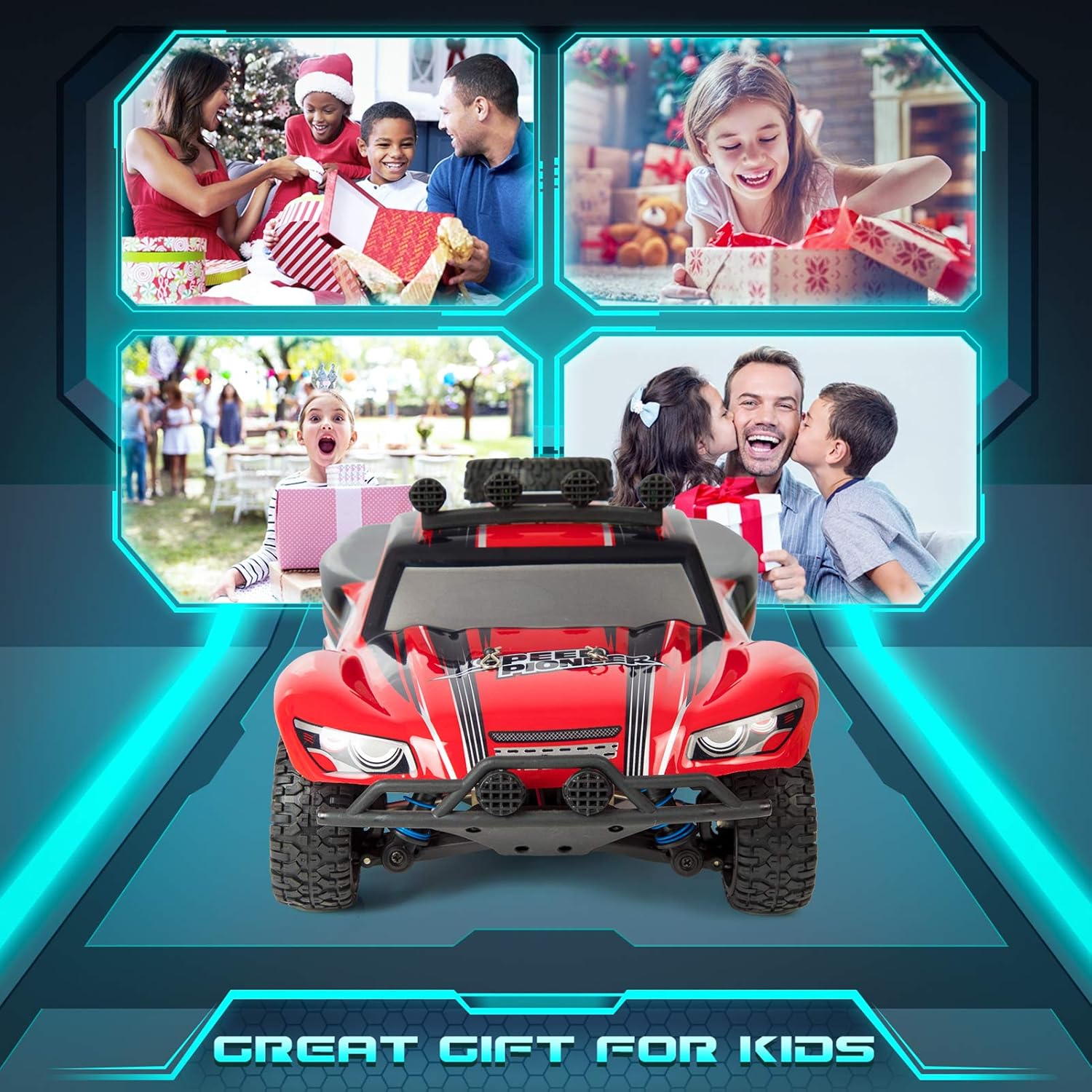 RC Cars, 1/18 Scale High-Speed Remote Control Car for Adults Kids, 40+ kmh 4WD 2.4GHz Off-Road Monster RC Truck