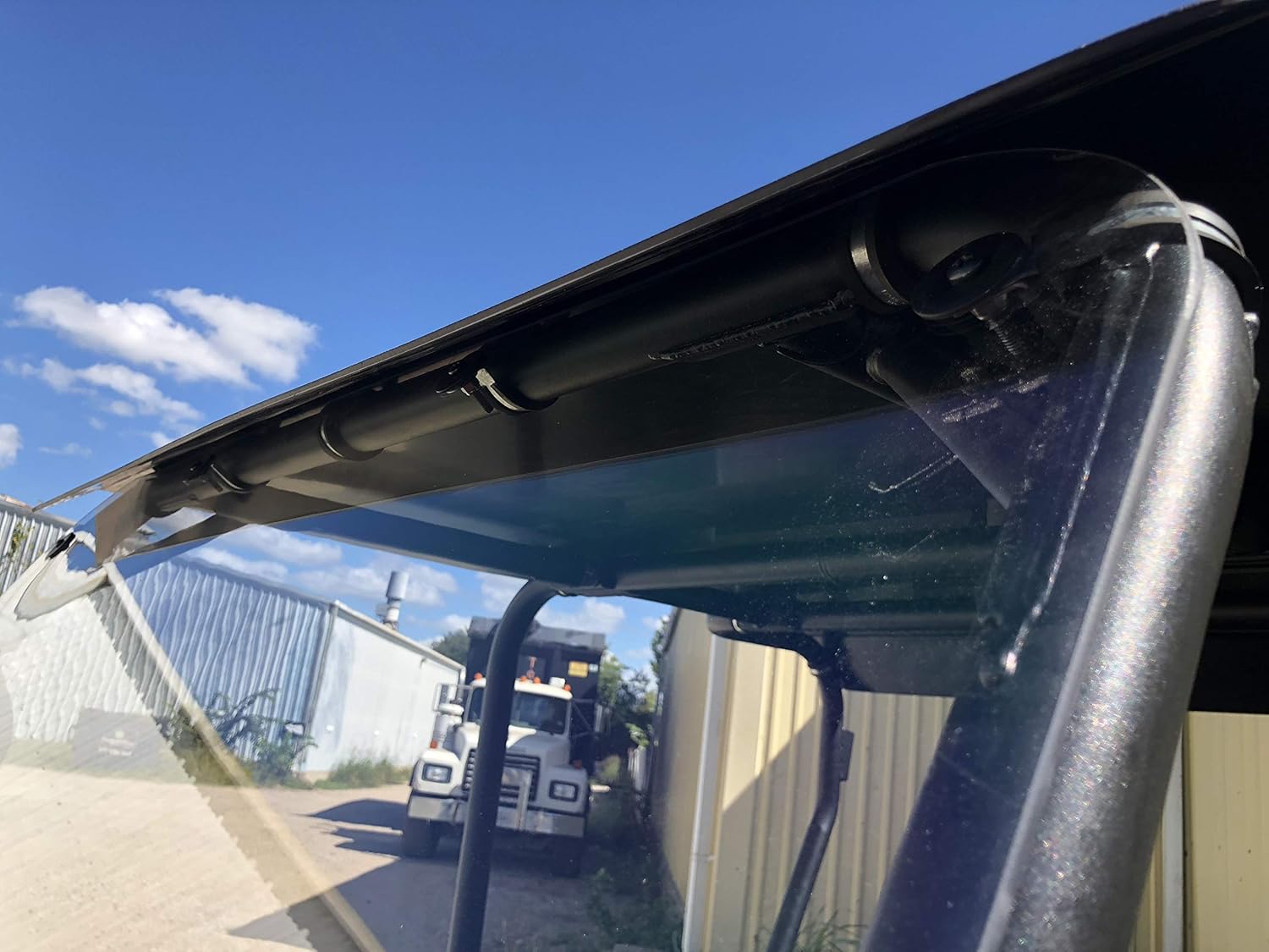 A&S AUDIO AND SHIELD DESIGNS 2009-2021 KAWASAKI MULE 4000,4010 TRANS 3/16 POLYCARBONATE FLIP UP WINDSHIELD