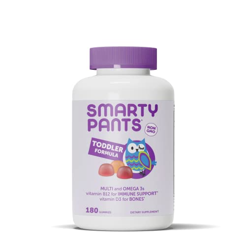 SmartyPants Toddler Formula Daily Gummy Multivitamin: Vitamin C, Vitamin D3, & Zinc for Immunity, Gluten Free, Omega 3 Fish Oil (DHA/EPA), Vitamin B6