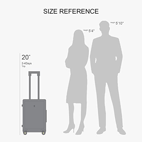 LEVEL8 Hard Shell Carry on Luggage Airline Approved, Carry-on Suitcases with Wheels, Lightweight Luminous Textured Hardside Travel Bag with Tsa Lock