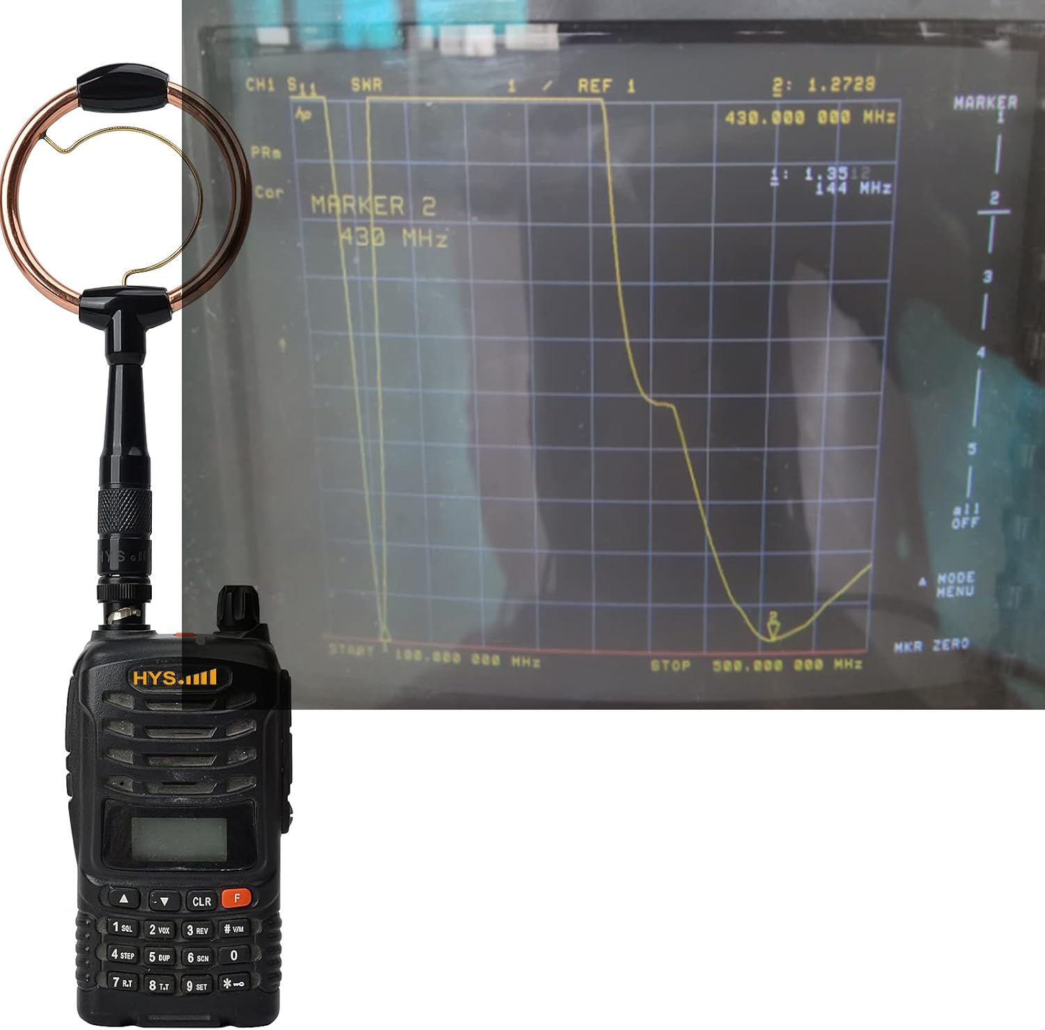 HYS BNC Base HT Antennas, 144/430 MHz Dual-Band High Gain Antenna (Gain:1.8/2.8dBi, Max Power: 20Watts