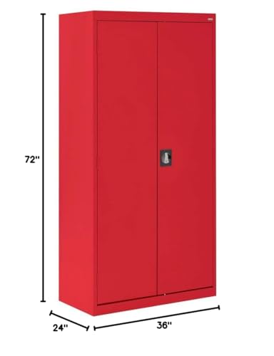Sandusky Lee EA4R362472-02 Welded Steel Elite Storage Cabinet with Adjustable Shelves, 24" Length x 36" Width x 72" Height, Charcoal