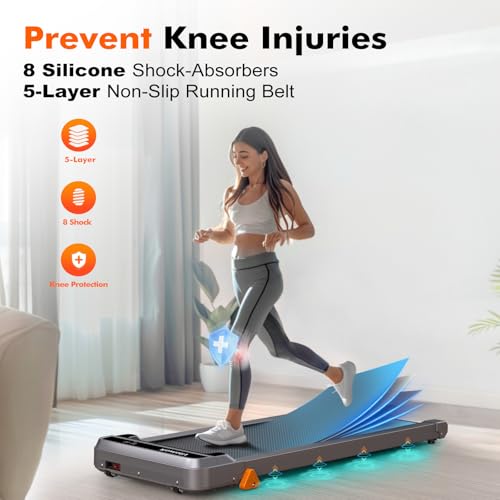 Walking Pad Treadmill with Incline - 300lbs Capacity 2.5HP Ultra-Quiet, 3-Levels Incline, Portable Under Desk Treadmill for Home Office Apartment