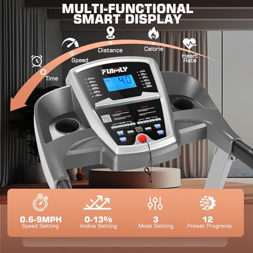 FUNMILY Treadmill with Auto Incline 13%, Foldable Treadmills for Home/Office/Gym, 300 lbs Weight Capacity