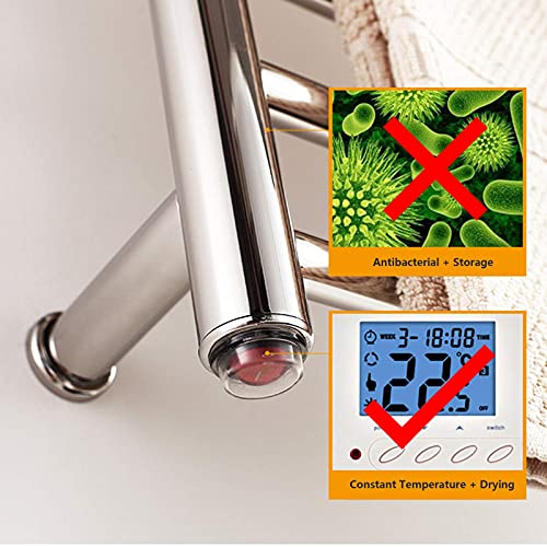 Towel Warmer/Multifunction Electric Heater Towel Rack Low Energy Consumption 58W Bathroom Heated Towel Rail Radiator Wall Mounted 304 Stainless Steel
