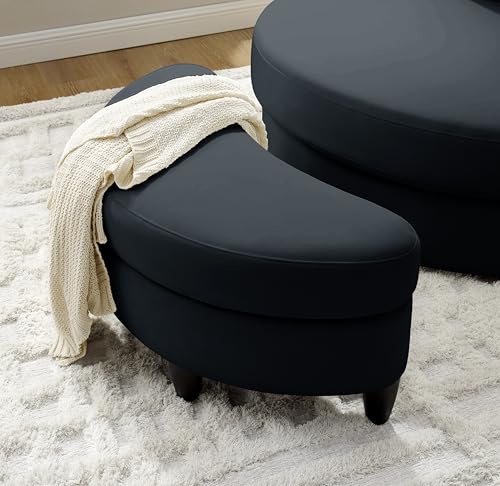 51.5-Inch Oversized Swivel Accent Barrel Chair with Storage Ottoman ,Button Decor and 4 Pillows