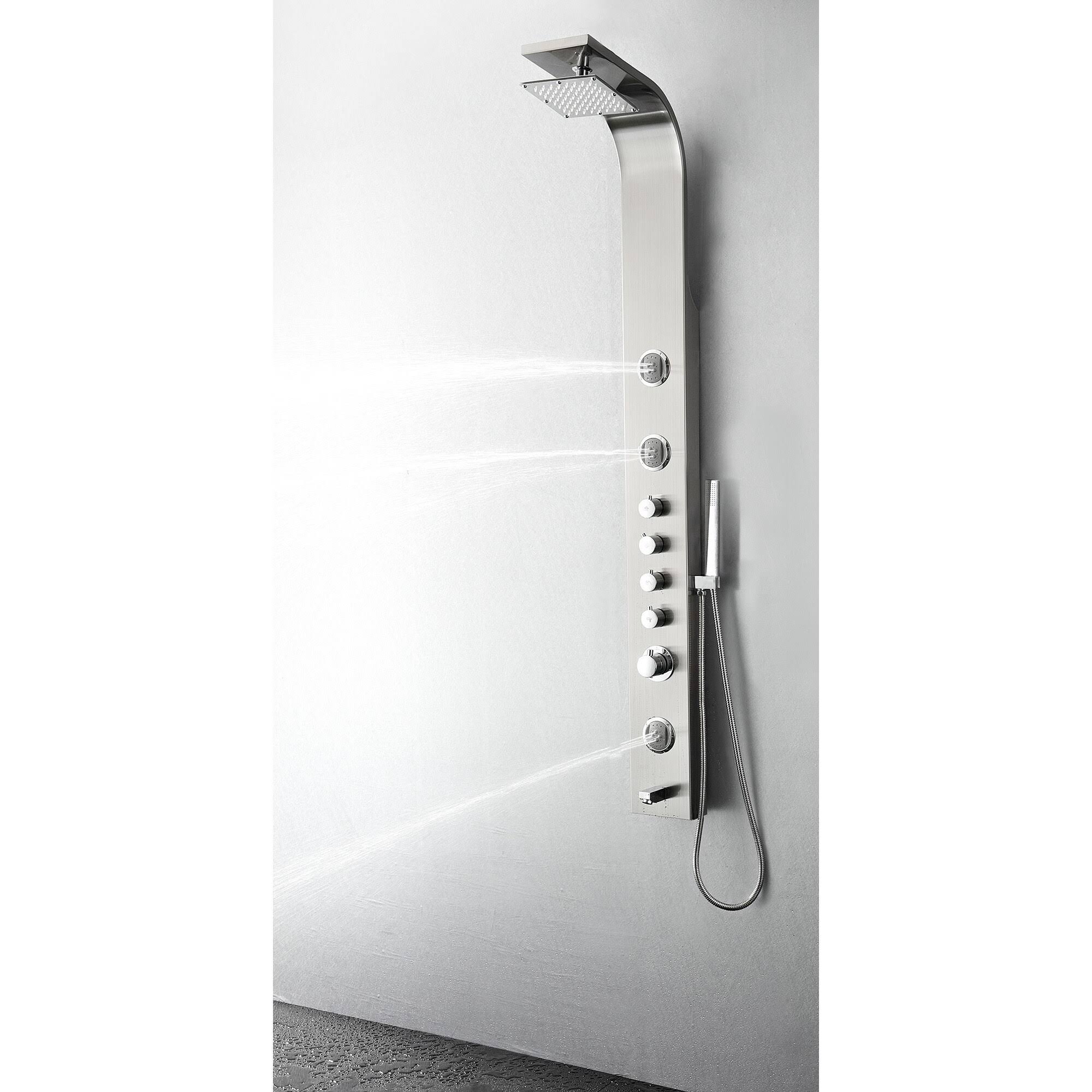 Fresca FSP8009BS Geona Stainless Steel (Brushed Silver) Thermostatic Shower Massage Panel