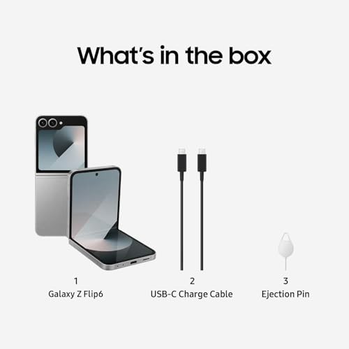 SAMSUNG Galaxy Z Flip 6 AI Cell Phone, 256GB Unlocked Android Smartphone, FlexCam, Photo Assist, Camcorder Mode, Live Interpreter, Foldable Design