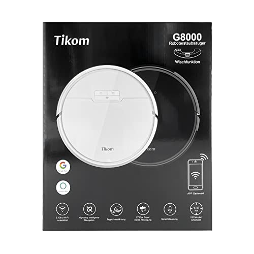 Tikom Robot Vacuum and Mop, G8000 Robot Vacuum Cleaner, 2700Pa Strong Suction, Self-Charging, Good for Hard Floors