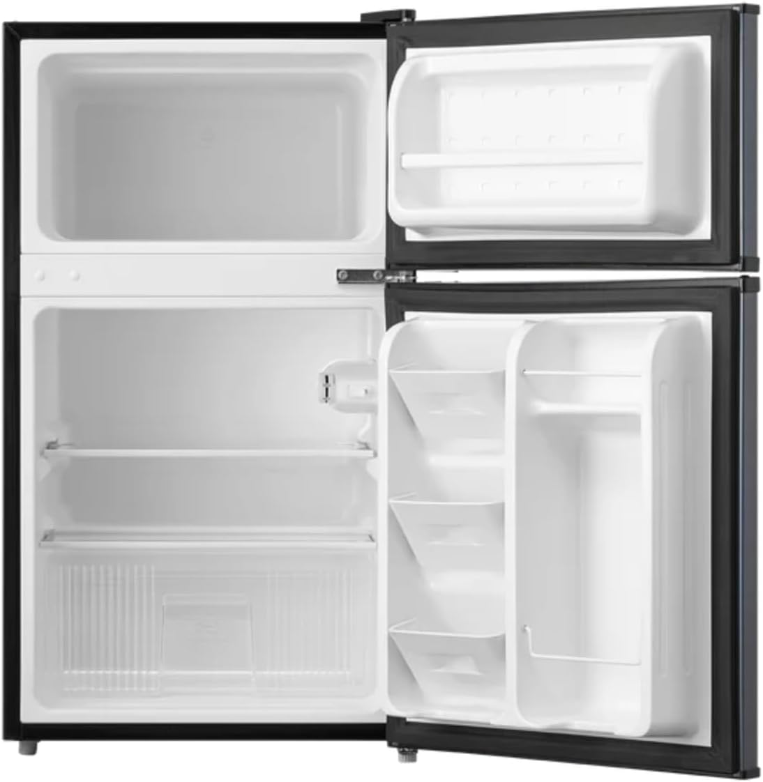 Mini Fridge with Freezer, 3.2 Cu ft, 2 Doors, Stainless Steel, King Arctic