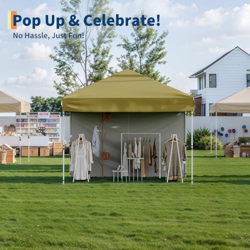 10x20 Pop Up Canopy - Easy Up Camping Tent with One Roller Bag, 3 Adjustable Height, 4 Weight Bags for Deck, Garden, Sports, Beach, Party - White