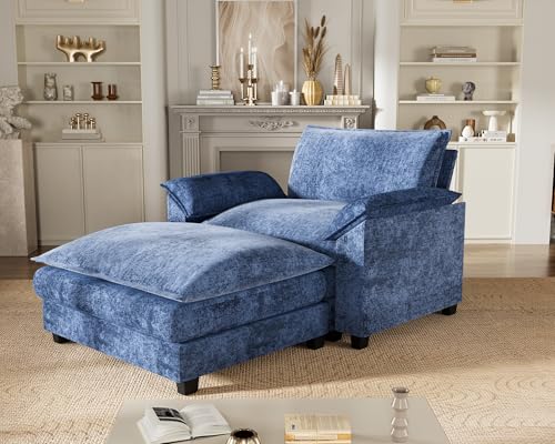 Homall 119" Modular Sectional Sofa, L Shaped Sofa Couch with Reversible Ottoman, DIY Combination Chenille Deep 3-Seat Cloud Couch for Living Room